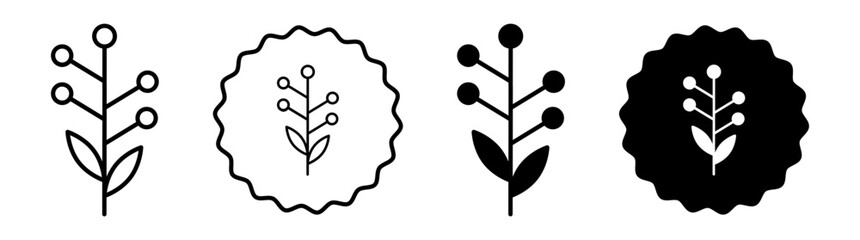 Golden Wattle set in black and white color. Golden Wattle simple flat icon vector - obrazy, fototapety, plakaty
