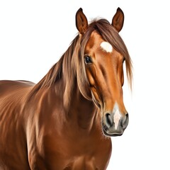 Fototapeta premium a horse, studio light , isolated on white background