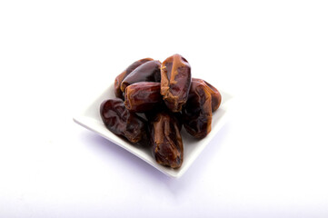 Dried dates in closeup.