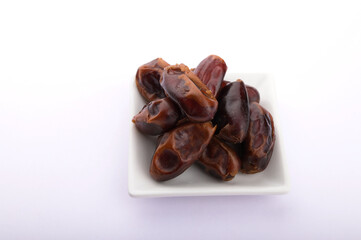 Dried dates in closeup.