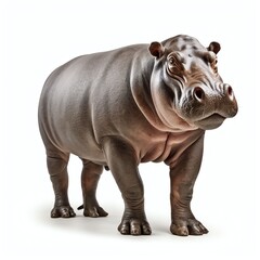 Obraz premium a hippopotamus, studio light , isolated on white background