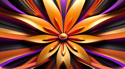 Abstract dance background, gold and violet hues create harmonious artistry.