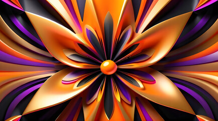 Abstract magic background, allure of luminist curves weaves flower magic.