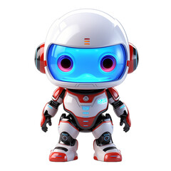 Cute robot kids police cute with isolated transparant background