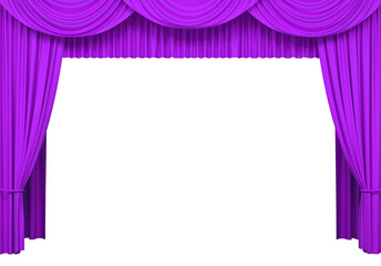 Luxury silk stage or window curtains. Interior design, waiting for show or movie, revealing new...