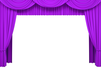 Luxury silk stage or window curtains. Interior design, waiting for show or movie, revealing new product, premiere concept. Png clipart isolated on transparent background