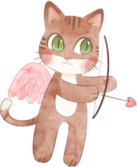 Cupid cat love angel wings valentine
