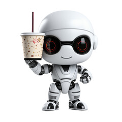 Obraz na płótnie Canvas Cute robot kids cute promotion food with isolated transparant background