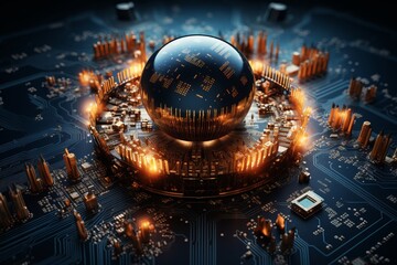 Metaverse digital world planet cyber Earth. Concept general virtual money, Abstract business crypto technology