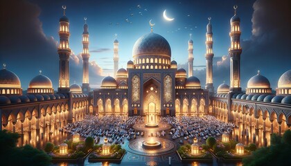 Ramadan mosque background - obrazy, fototapety, plakaty