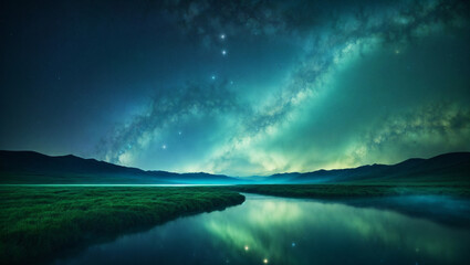 Fototapeta na wymiar A celestial-inspired background that immerses the viewer in a serene and tranquil atmosphere