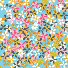 botanic seamless pattern with exotic flowers and leaves, hand drawn background. floral pattern.