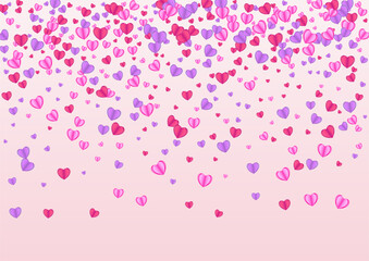 Lilac Heart Background Pink Vector. Happy Texture Confetti. Violet Gift Frame. Fond Heart Paper Pattern. Red Wallpaper Backdrop.