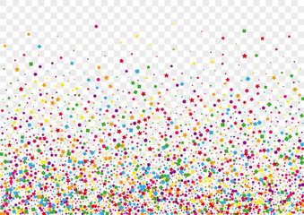 Bright Confetti Background Transparent Vector. Polka Birthday Texture. Rainbow Gift. Multicolored Dot Eve. Geometric Carnaval Card.