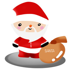 santa claus with a bag