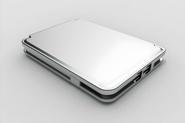 Sleek modern laptop closed on a white background. portable technology concept. ideal for advertisements and tech presentations. AI