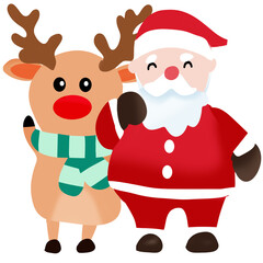 santa claus and reindeer