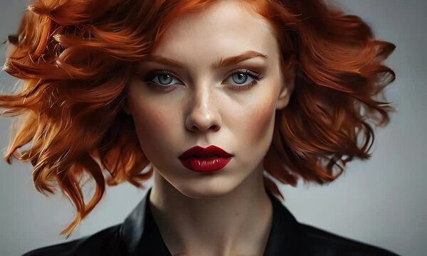 Mystic Ebony Affair: Portrait of a Fiery-Haired Muse