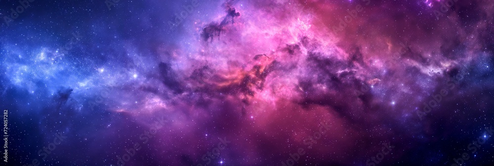 Wall mural beautiful outer space background with colorful nebula - ai generated