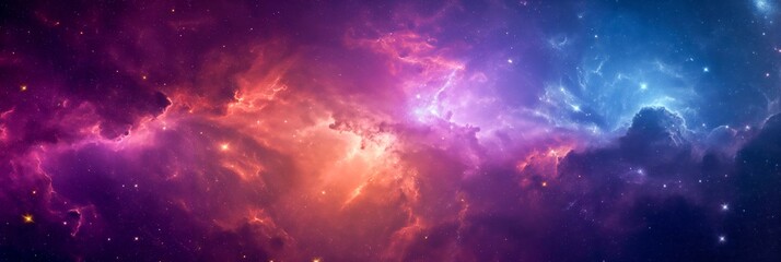 Beautiful outer space background with colorful nebula - AI Generated