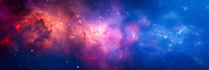 Beautiful outer space background with colorful nebula - AI Generated - obrazy, fototapety, plakaty