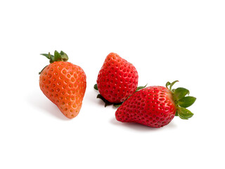 Strawberries on a white background. Strawberries close up.