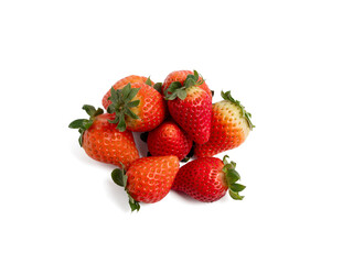 Strawberries on a white background. Strawberries close up.