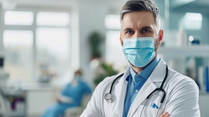 Male Doctor Wearing Medical Mask
