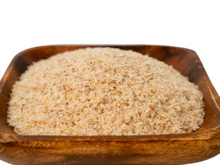 Dietary supplement in the form of fiber on a white background. Fiber close up.
