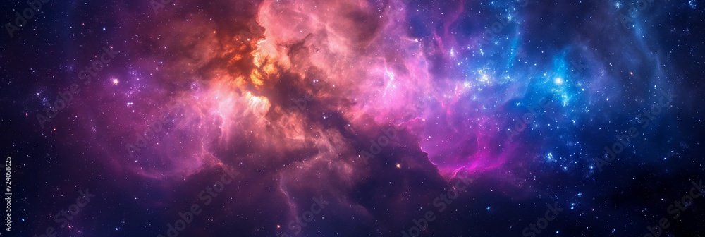 Wall mural beautiful outer space background with colorful nebula - ai generated