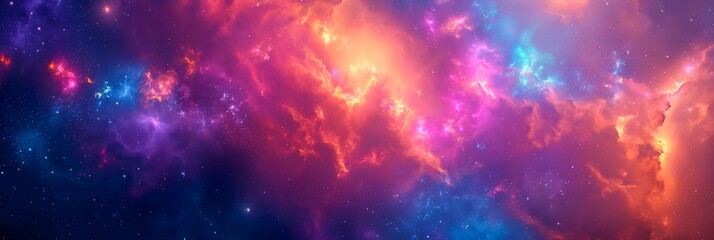 Fototapeta na wymiar Beautiful outer space background with colorful nebula - AI Generated