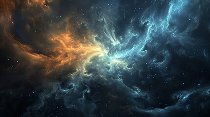 Fototapeta premium Space-themed digital art showcasing vibrant cosmic swirls