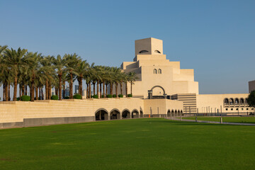 Fototapeta premium The Museum of Islamic Art is one of the tourist attractions in Qatar, which is distinguished by its beautiful architecture