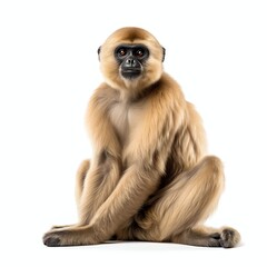 Obraz premium a gibbon, studio light , isolated on white background