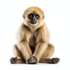 Obraz premium a gibbon, studio light , isolated on white background
