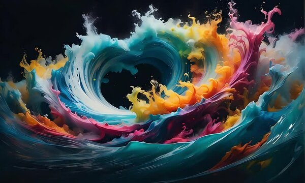 Enigmatic Waters: Abstract Masterpiece of Submerged Colors