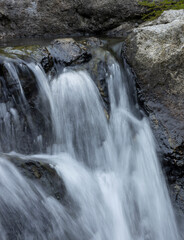 Waterfall. Rocks. Nature. Running water. At Auckland Zoo New  Zealand