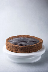 A delicious cake in a restaurant. Close-up