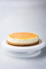 A delicious cake in a restaurant. Close-up