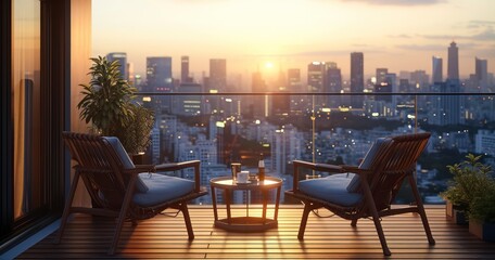 City View Comfort - Finding Relaxation in Balcony Chairs Overlooking the Urban Landscape