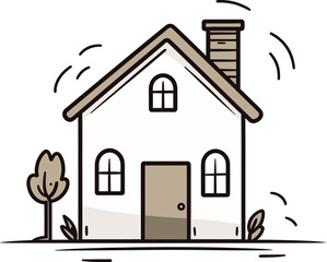 Architectural House IllustrationsCozy Cottage Vector Artwork
