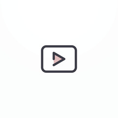 Outline media social icon on white