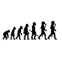 Fototapeta na wymiar Evolution of human silhouette