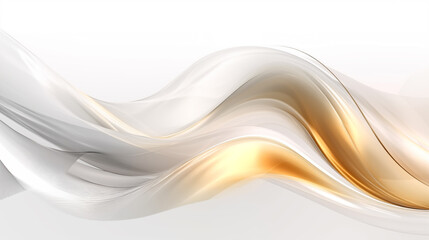 white and gold Wave Silk: Abstract Vector Illustration of Smooth Flowing Lines, Creating a Soft and Artistic Motion in a Water-Like Pattern, Perfect as a Wallpaper or Background Design