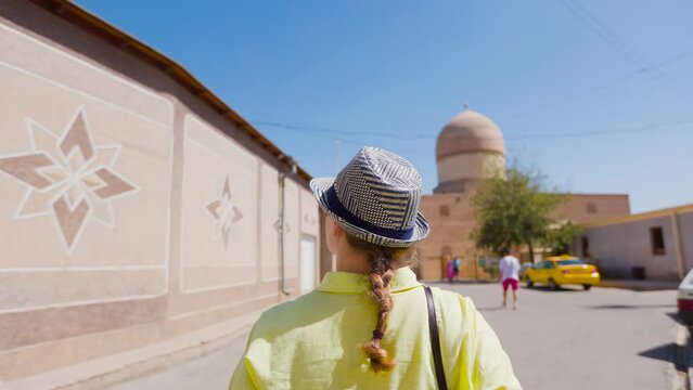 Tourist in Gur Emir Mausoleum in Samarkand