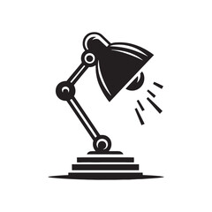 Modern Office Radiance: Elevate Your Visuals with Sleek Desk Lamp Silhouettes - Lamp Illustration - Lamp Vector
