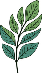 Obraz na płótnie Canvas Springtime Sprouts Fresh Leaf Vector DesignsGeometric Greenery Symmetrical Leaf Vector Art