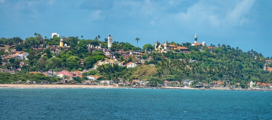 View of the UNESCO World Heritage old town of Olinda, Maceió, Pernambuco, Brazil