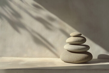 stacked stone in minimalist background