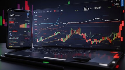 Digital Financial Chart. Digital Transformation Technology Growth. Business Growth Currency Stock and Investment Economy. Cryptocurrencies Graphs and Charts.